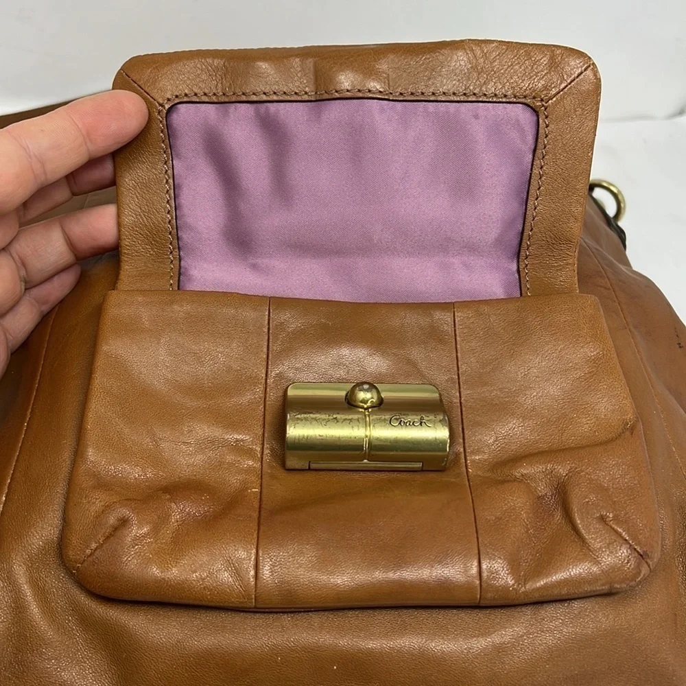 Coach Kristin 14783 Brown Leather Shoulder Crossbody Bag - Picture 9 of 14